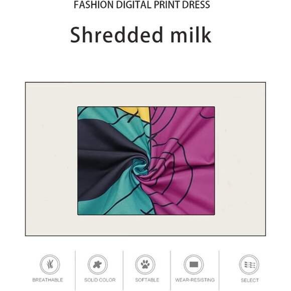 Women's Sequin Christmas Nightmare Halloween Costumes Sally Cosplay Print Dress - Picture 6 of 7